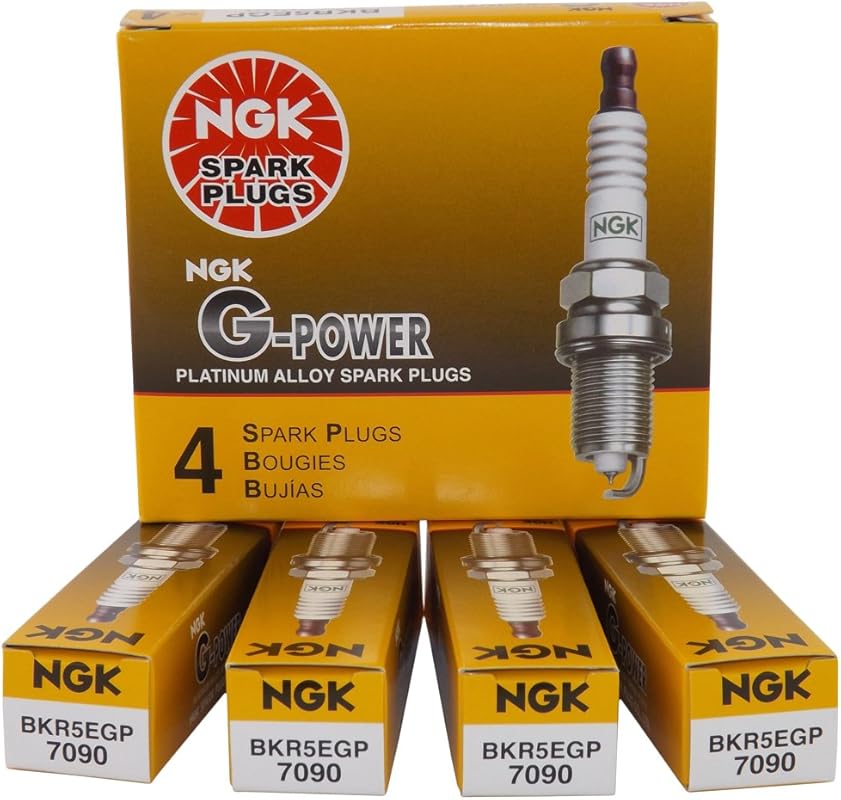 NGK 7090 BKR5EGP G-Power Spark Plug – Enhanced Performance, 4-Pack for