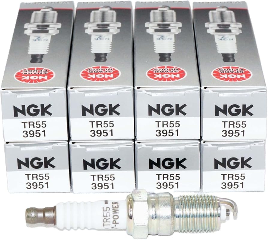 NGK 3951 TR55 Iridium Spark Plugs for Superior Ignition, 8-Pack