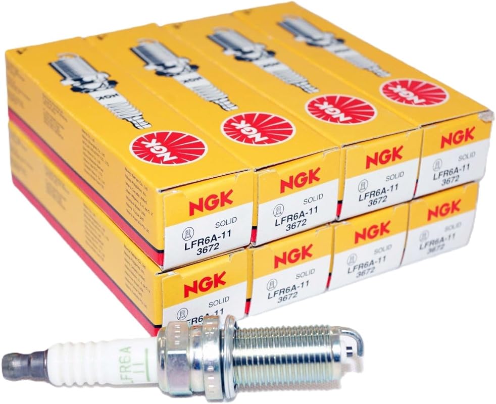 NGK LFR6A-11 Iridium Spark Plugs, 8-Pack for Durable Engine Performanc