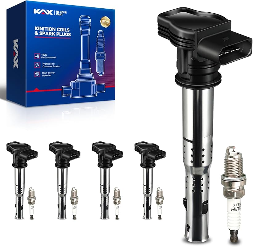 KAX 5-Pack Ignition Coils & Iridium Plugs for VW Jetta GTI Golf Passat