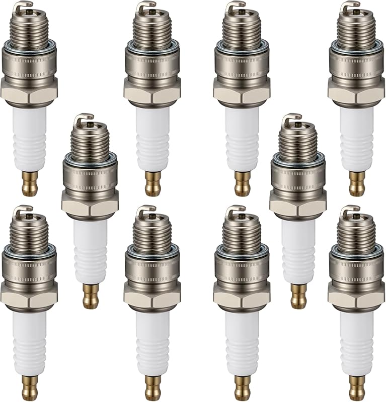 BR8HS-10 Nickel Spark Plugs, 6-Pack for Yamaha, Mariner, Tohatsu 2-Str