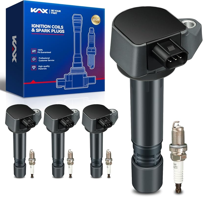 KAX UF582 Ignition Coil Pack & Iridium Spark Plugs Set for Honda Civic