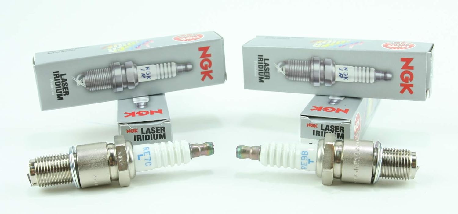 NGK Laser Iridium Racing Spark Plugs 2 RE7CL 2 RE9BT Compatible Mazda