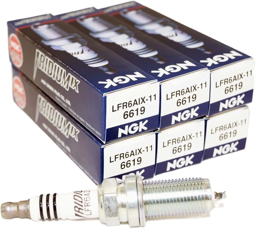 NGK 6619 LFR6AIX-11 Iridium Spark Plugs 6-Pack Long-Life Engine Perfor
