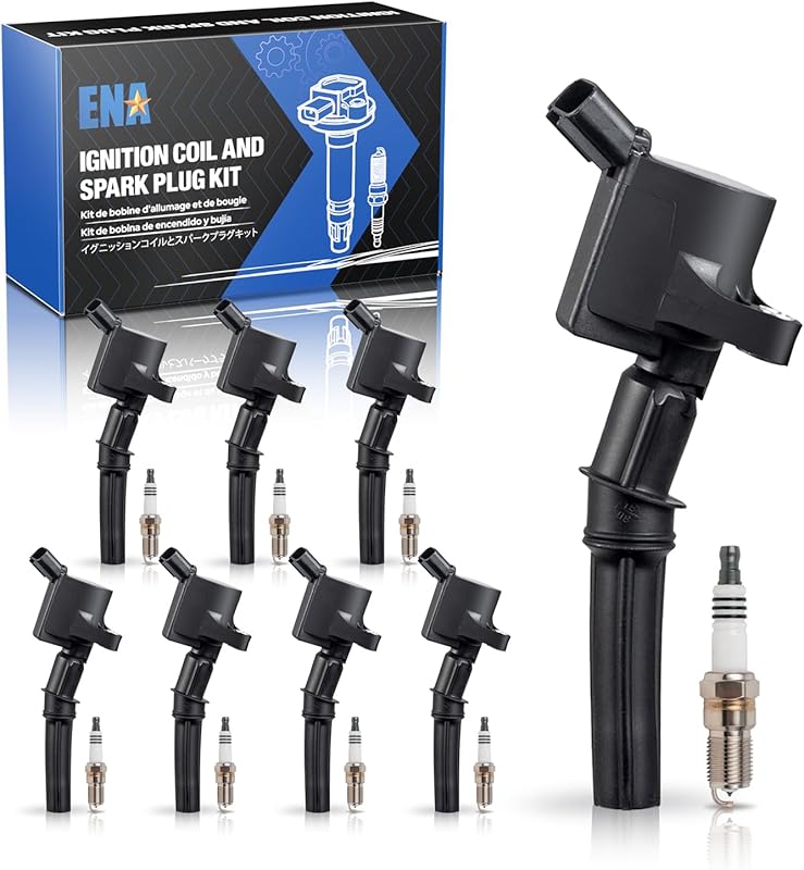 ENA Set of 8 Platinum Spark Plugs 8 Ignition Coils for Ford F150 Exped