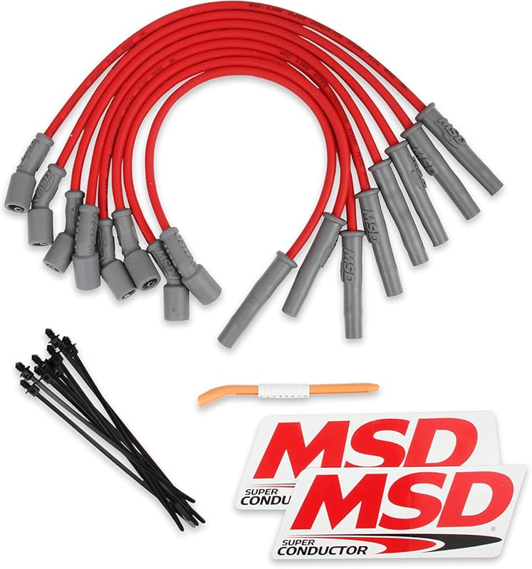 Experience the MSD 31639 Super Conductor Red Spark Plug Wire Set for S