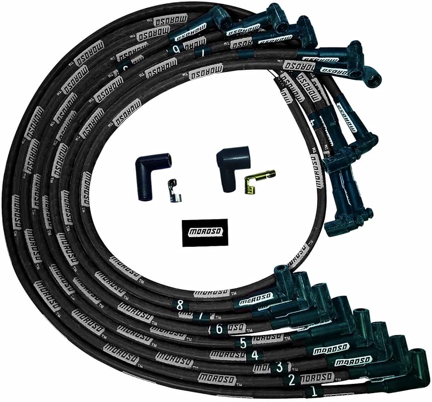 Moroso 51528 Ultra Series Black Sleeved Spark Plug Wires for SBC HEI 9