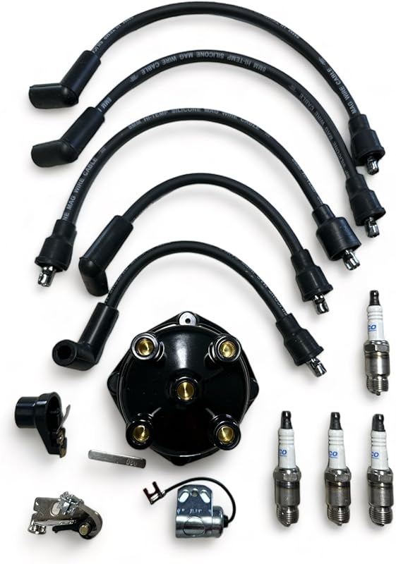 1963-1989 Mercruiser OMC 2.5L 3.0L Tune-Up Kit Cap Plugs Wires Points 