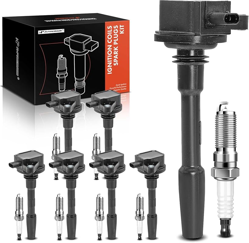 A-Premium 7-Pack Ignition Coils & Iridium Spark Plugs for Ford F-150 2
