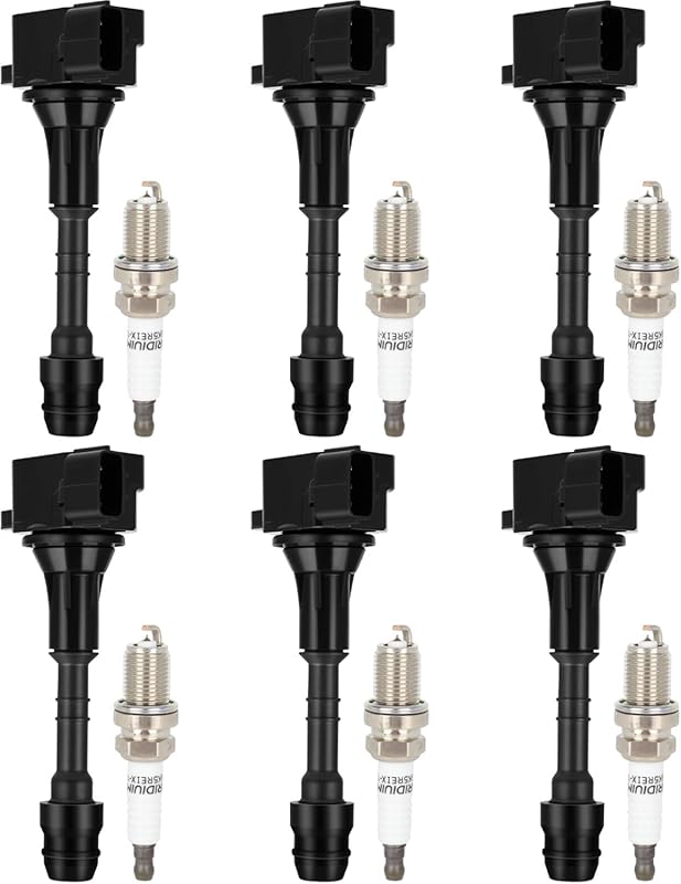 ECCPP UF401 6 Ignition Coils & Iridium Spark Plugs for Nissan 350Z Inf