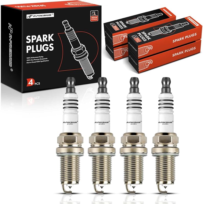 A-Premium Iridium Platinum Spark Plugs Pack of 4 for Honda Civic Saab