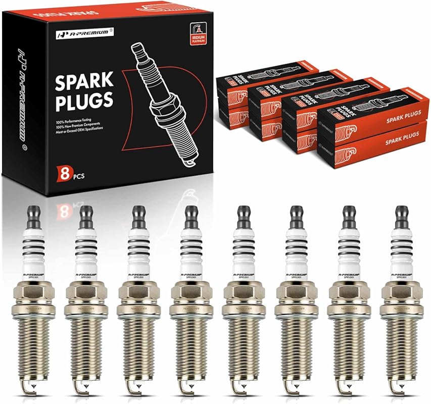 A-Premium Iridium Platinum Spark Plugs 8-Pack for Nissan Titan XD Arma
