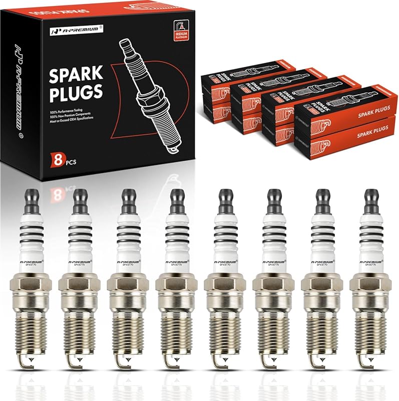 A-Premium Iridium Platinum Spark Plugs 8-Pack Ford F-150 Mustang Crown