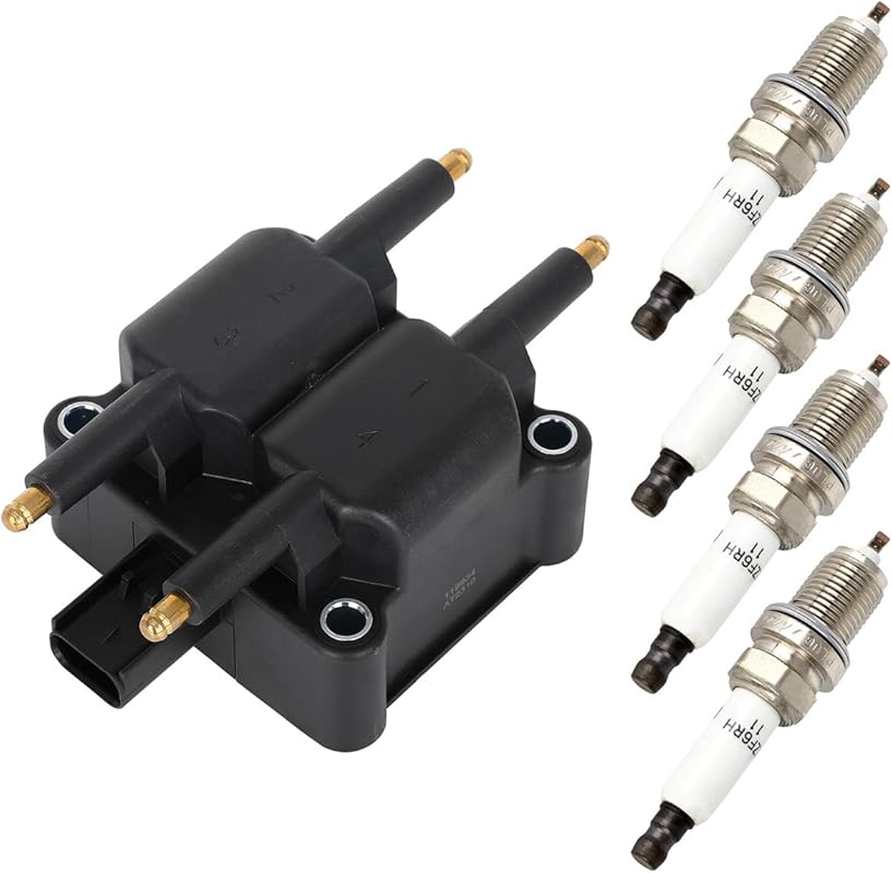 ECCPP UF403 Ignition Coil with 4 Iridium Spark Plugs for Chrysler PT C