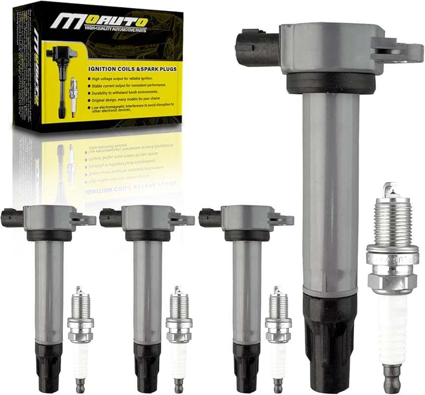 Set of 4 UF589 Ignition Coils & Iridium Spark Plugs for Mitsubishi Lan