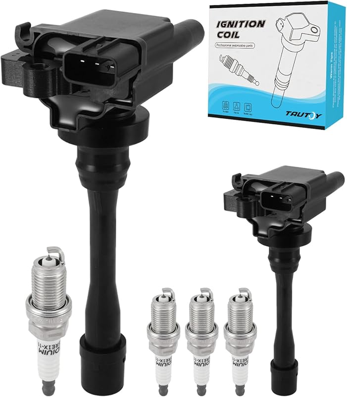 TAUTOY 2 UF141 UF295 Ignition Coils and 4 Iridium Spark Plugs for Mits