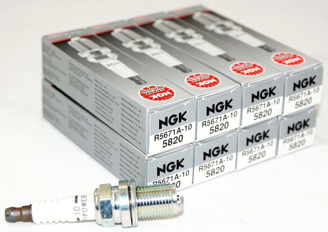 NGK R5671A-10 V-Power Spark Plugs 8-Pack Turbo Nitrous Supercharged SB