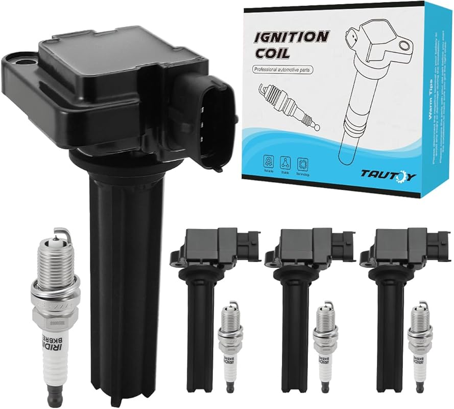 TAUTOY UF526 Ignition Coil Pack & Iridium Spark Plugs Set of 4 for Saa
