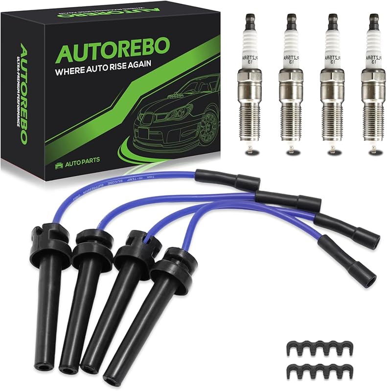 4 Spark Plug Wires 671-4079 + 4 Iridium Spark Plugs for PT Cruiser 2.4