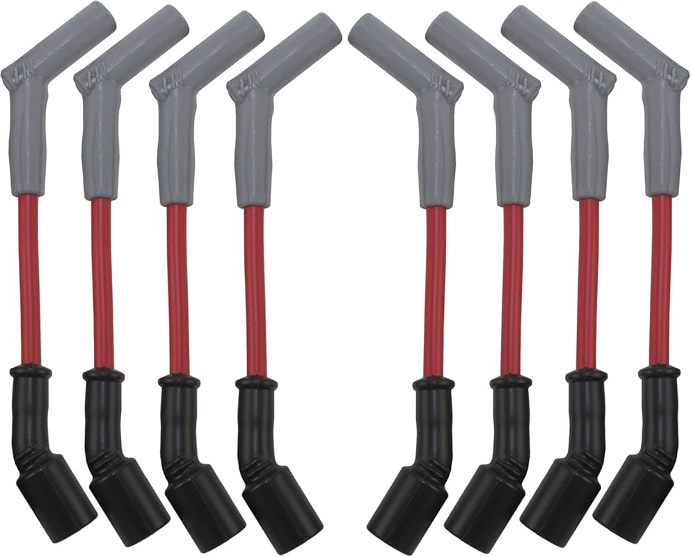 HINSON Red 45° Performance Spark Plug Wire Set for LS1 LS2 LS3 LS6 LS7