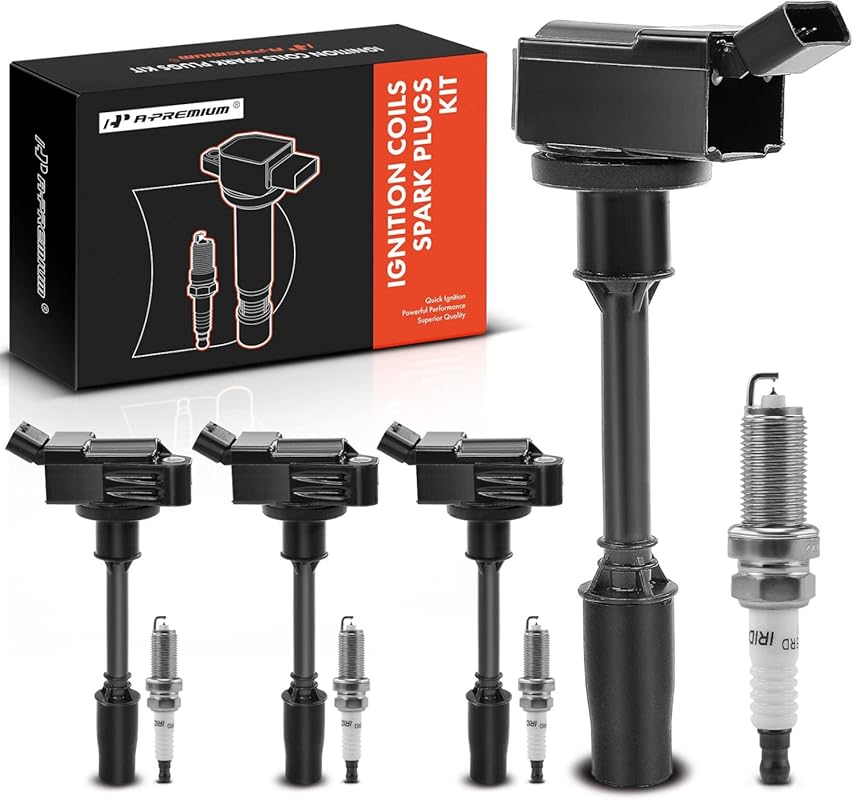 A-Premium 4 Ignition Coils and Spark Plugs Kit for Lexus GS200t IS200t