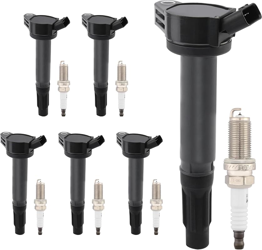 HQPASFY Set of 6 UF487 Ignition Coils & Iridium Plugs for Toyota Camry