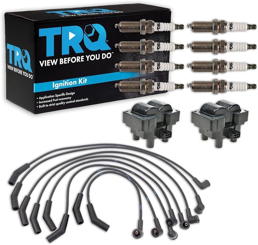 TRQ 11-Piece Ignition Coil Iridium Spark Plugs and Wire Kit for 1999-2